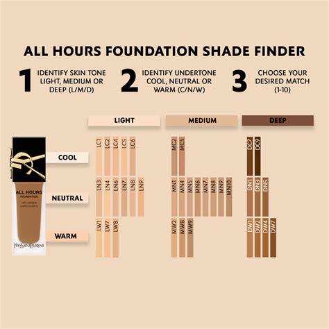 ysl foundation shade chart|yves saint laurent foundation shades.